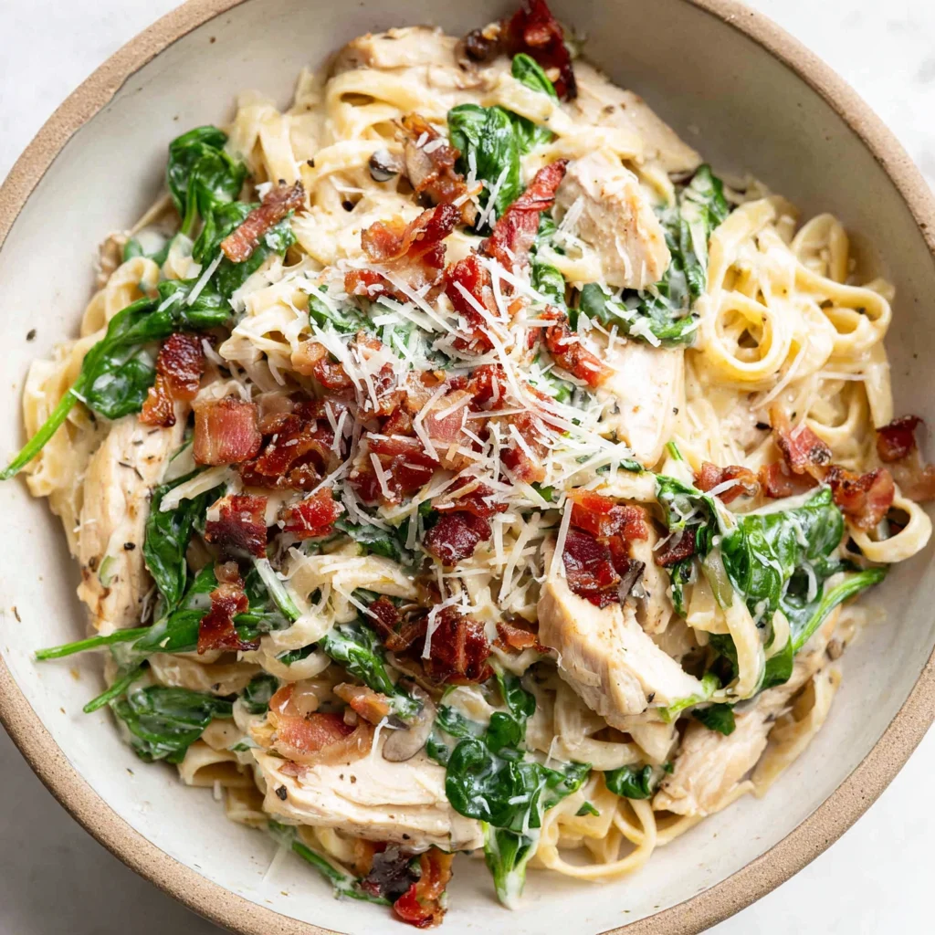 Chicken Bacon Spinach Pasta