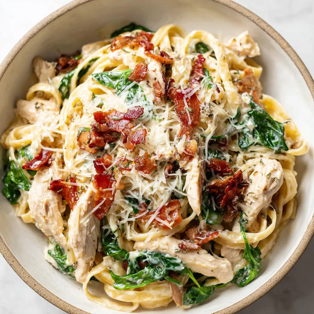 Chicken Bacon Spinach Pasta