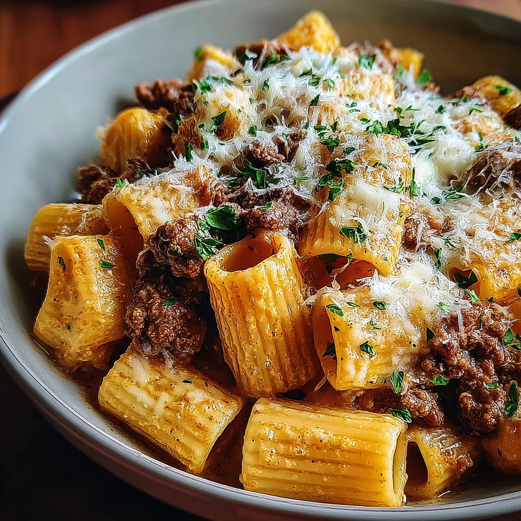 Creamy Beef Rigatoni