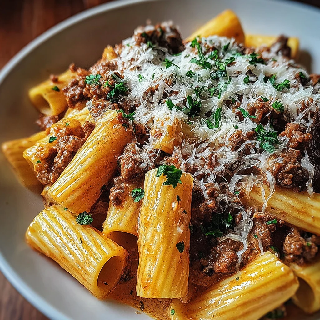 Creamy Beef Rigatoni