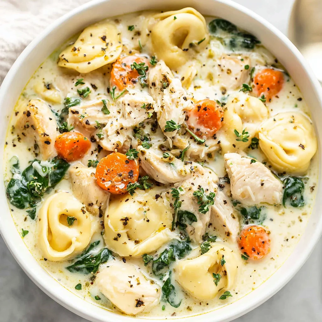 Lemon Chicken Tortellini Soup