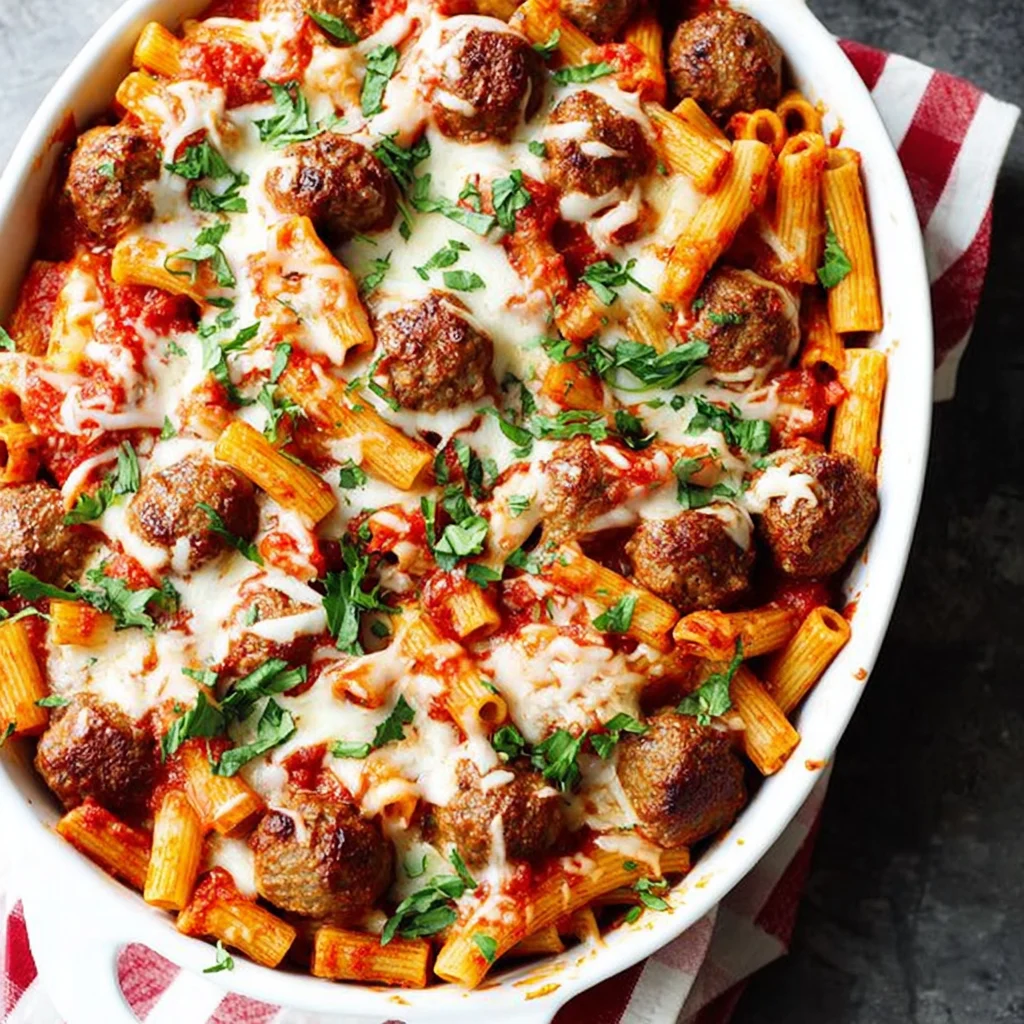 Meatball Baked Ziti