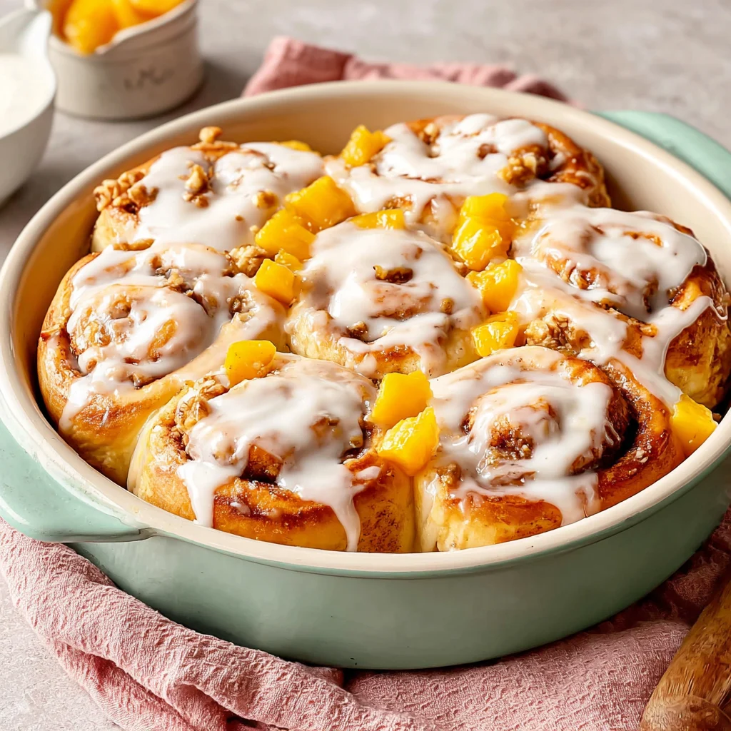 Peach Cobbler Cinnamon Rolls
