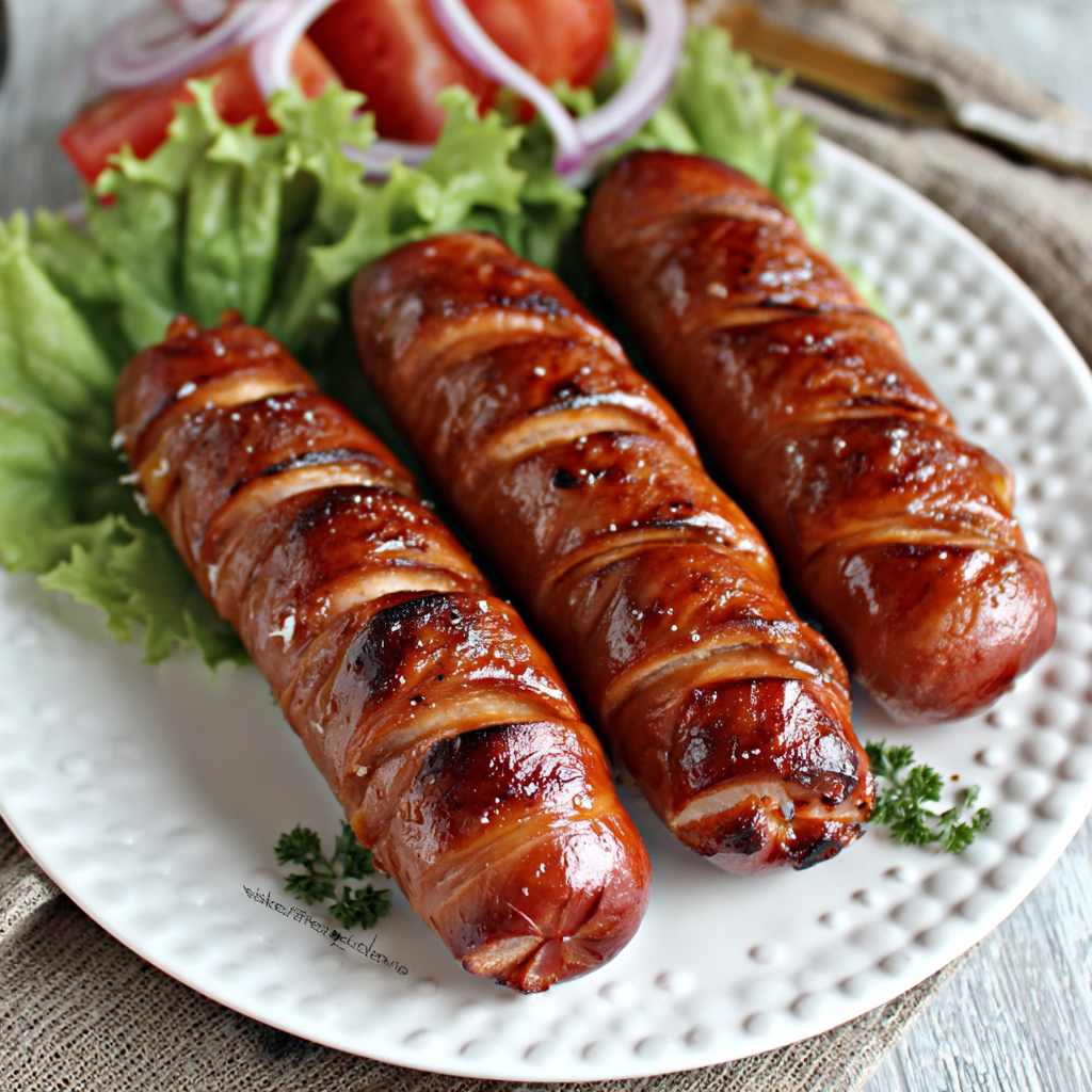 Spiral Cut Grilled Hot Dogs