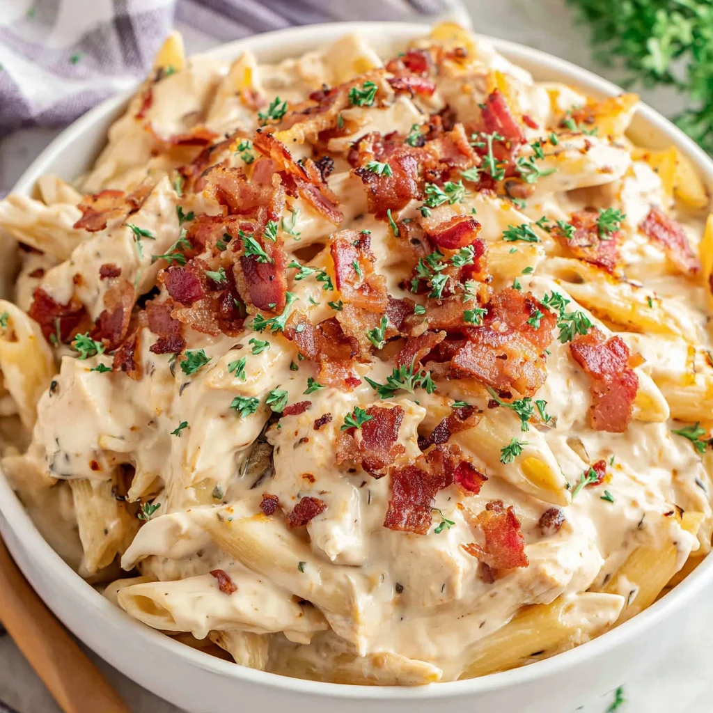 Cheesy Chicken Bacon Ranch Pasta