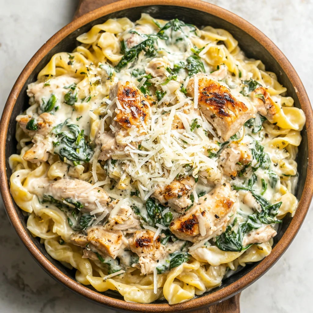 Creamy Chicken Spinach Pasta