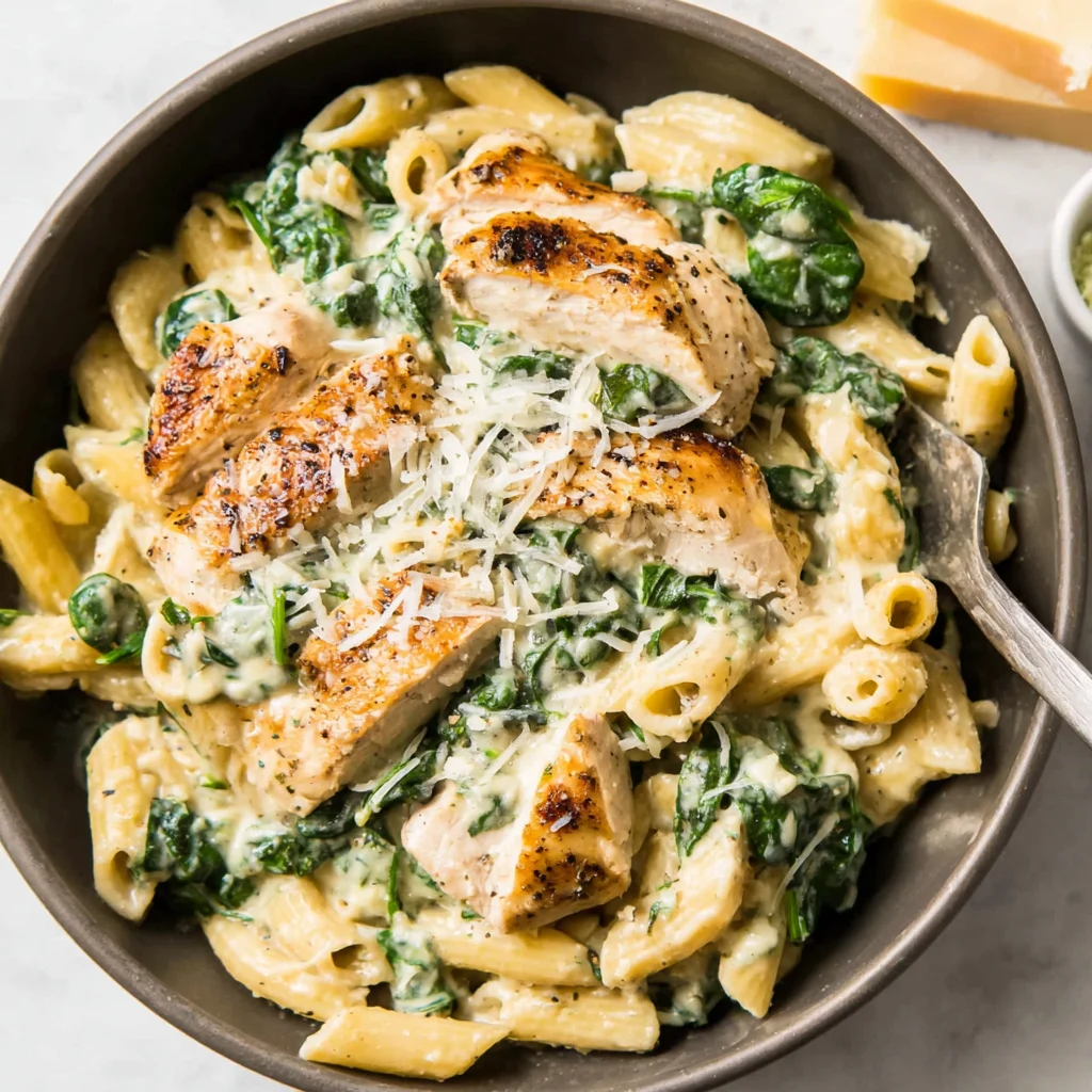 Creamy Chicken Spinach Pasta