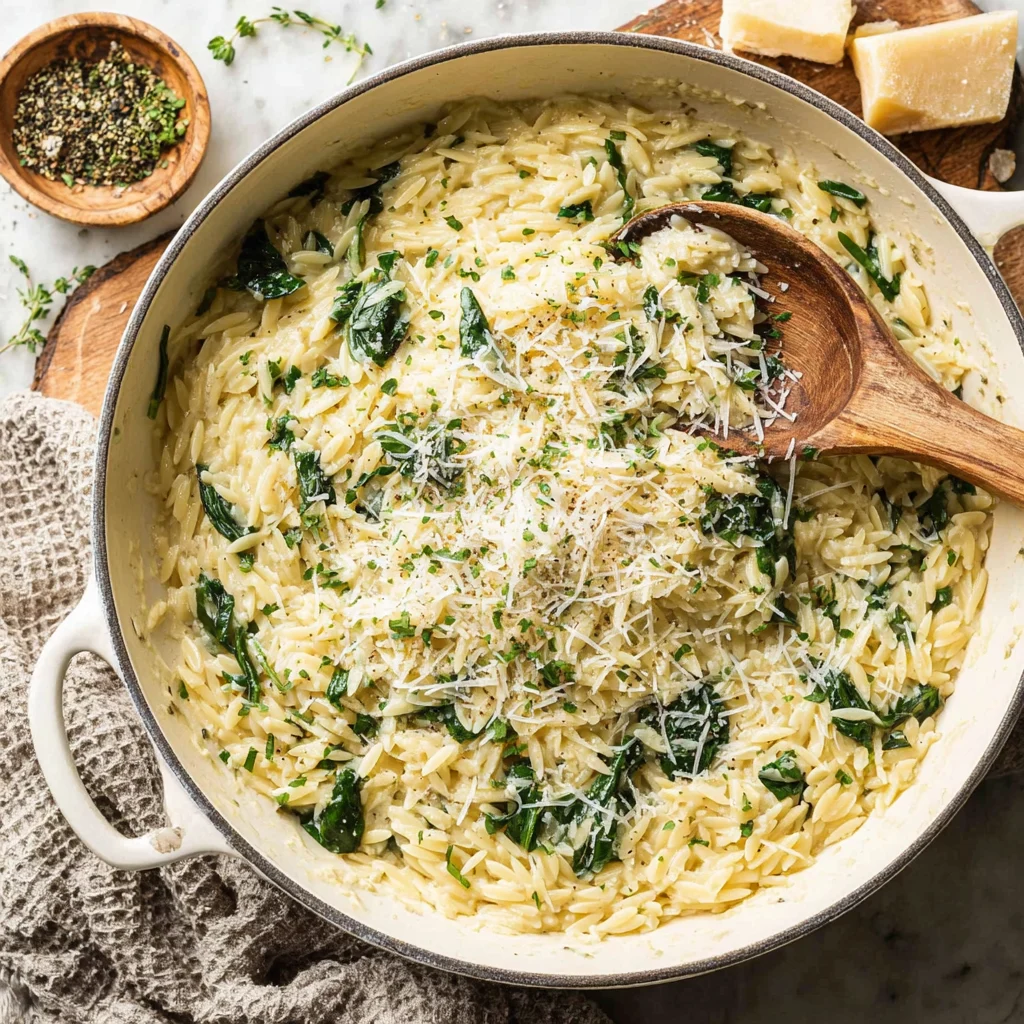 Parmesan Spinach Orzo