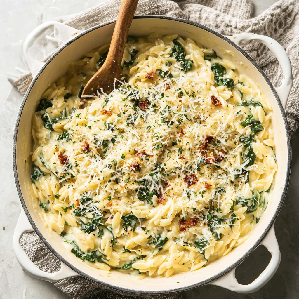 Parmesan Spinach Orzo
