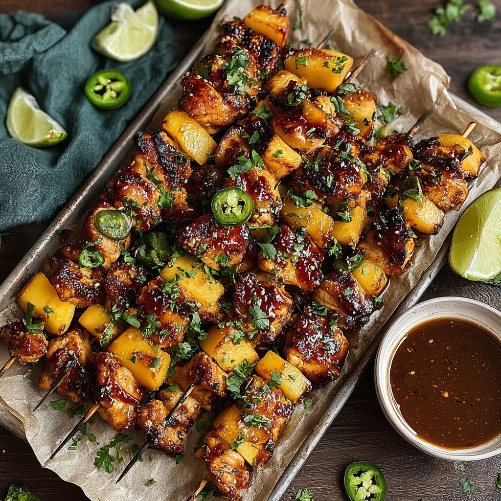 Jalapeño Peach Chicken Skewers