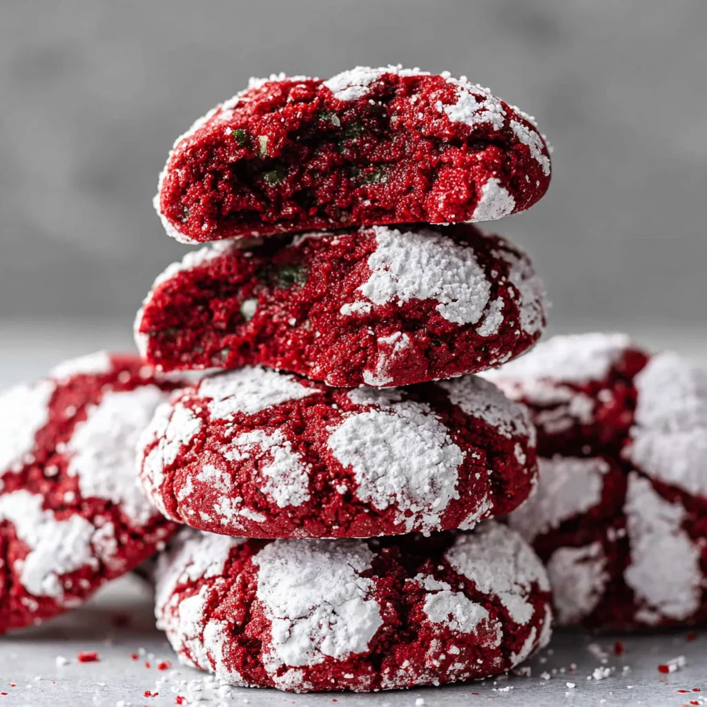 Red Velvet Crinkle Cookies